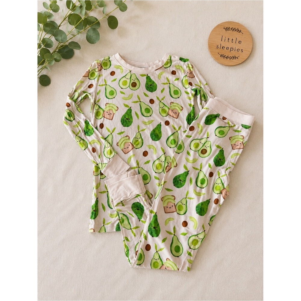 Little Sleepies Avocado Toast Bamboo Pajama Set 7/8